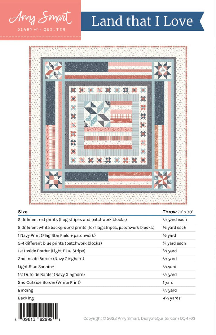 
                    
                      Land that I Love / Pattern - West Valley Quilting - Diary of a Quilter
                    
                  