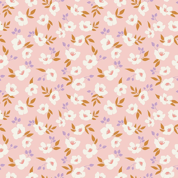 Let It Bloom // Flowing Floral Blush End of Bolt - West Valley Quilting - Riley Blake Designs