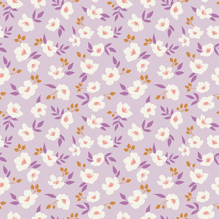 Let It Bloom // Flowing Floral Lilac End of Bolt - West Valley Quilting - Riley Blake Designs