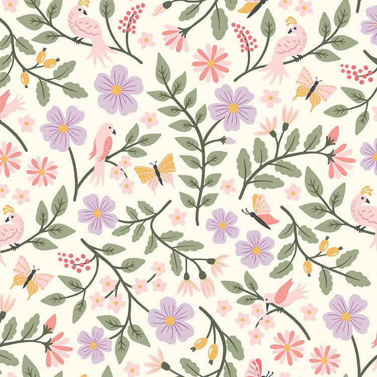 Let It Bloom // Main Cream - West Valley Quilting - Riley Blake Designs