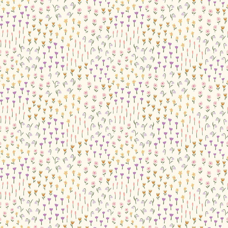 Let It Bloom // Meadow Cream End of Bolt - West Valley Quilting - Riley Blake Designs