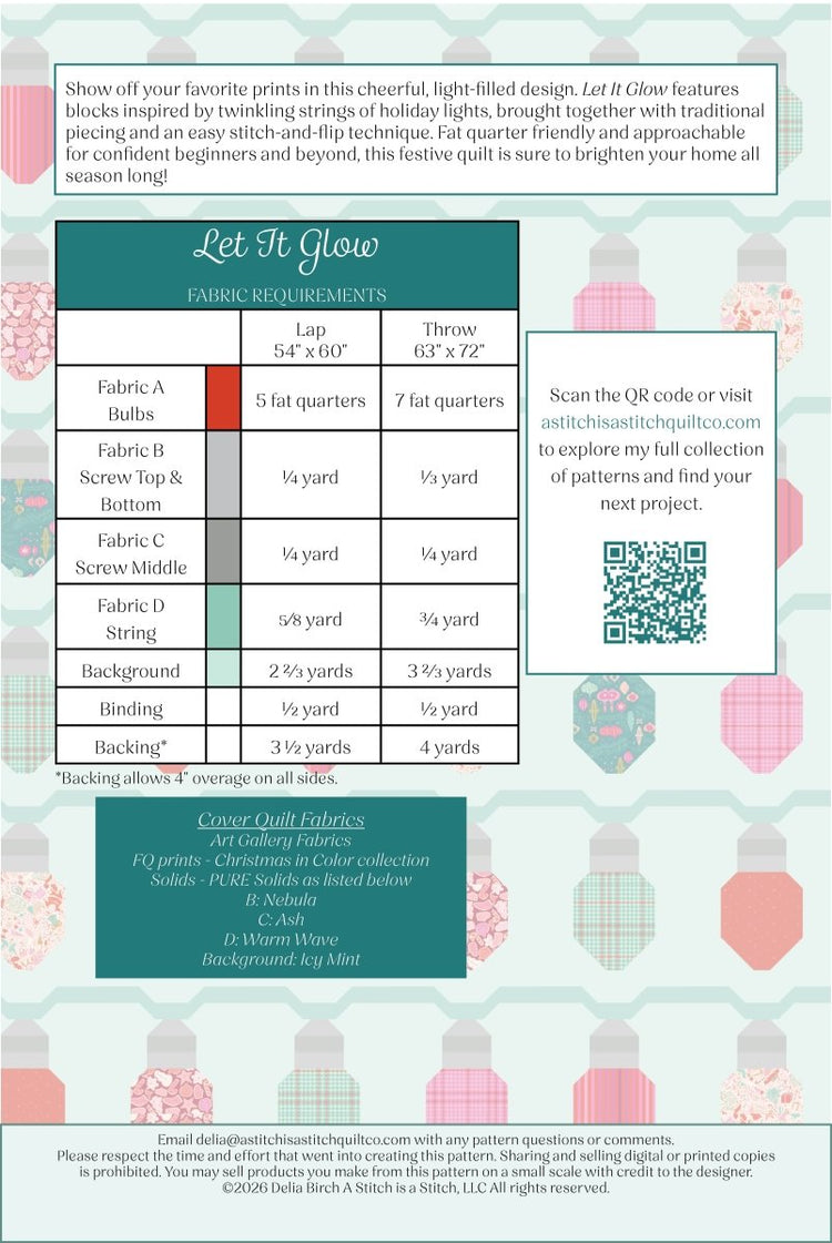 
                    
                      Let it Glow Pattern - West Valley Quilting - West Valley Quilting
                    
                  