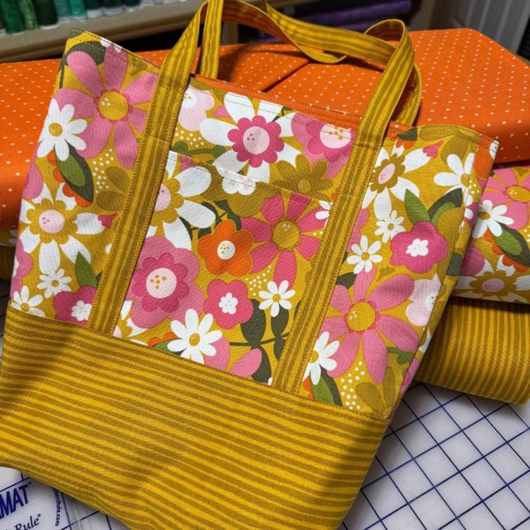 Lined Tote Bag Kit // Joyful June - West Valley Quilting - West Valley Quilting