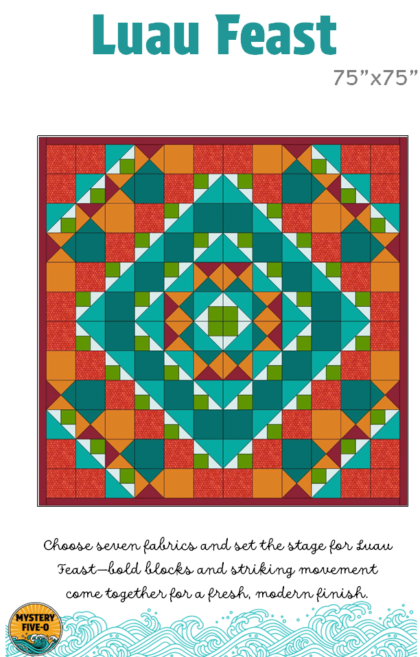 Luau Feast Pattern - Digital Download - West Valley Quilting - Mystery Five - 0