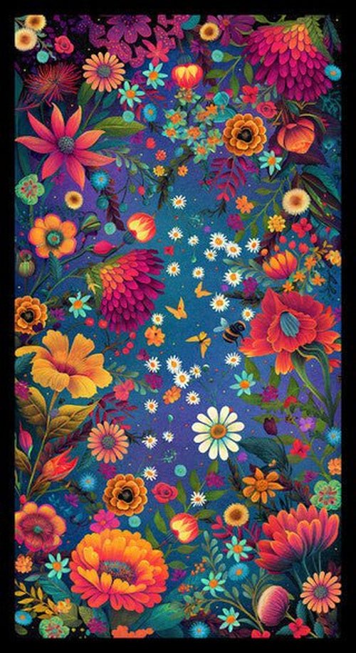 Luminous Haven // 4463P-77 - Dark Blue Panel - West Valley Quilting - Blank Quilting