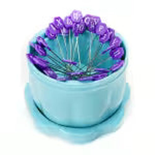 Magnetic Pin Cup Large // Blue - West Valley Quilting - Purple Hobbies, LLC