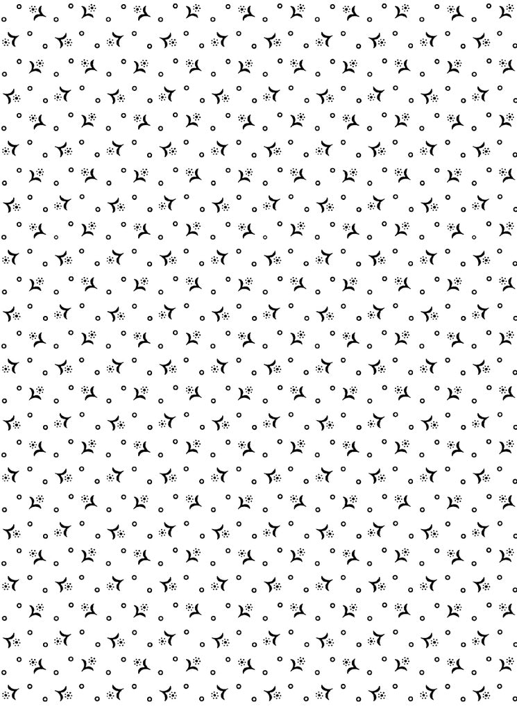 Midnight Rhapsody // Tiny Calico Flower White/Black - West Valley Quilting - Benartex