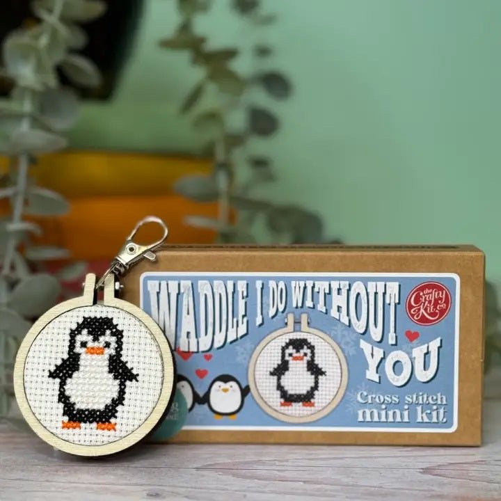 Mini Matchbox Cross Stitch Kit // Waddle - West Valley Quilting - The Crafty Kit Company