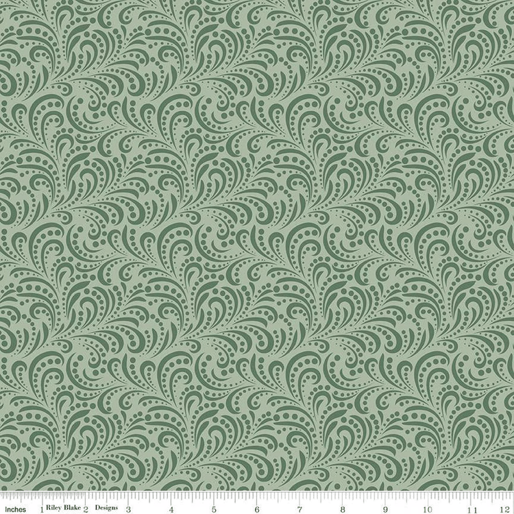 Morning Latte // Swirls Green - West Valley Quilting - Riley Blake Designs