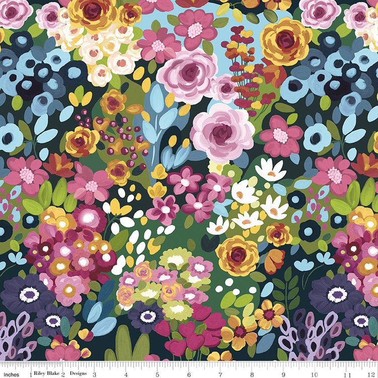 Morning Meadow // Main Night - West Valley Quilting - Riley Blake Designs
