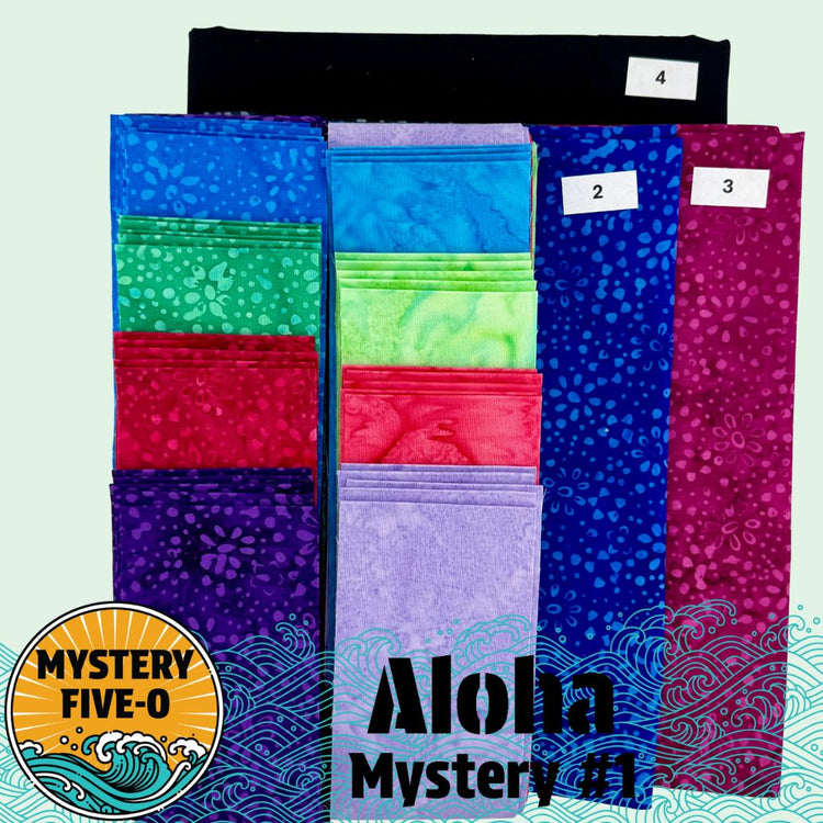 Mystery Five - 0 Aloha Kit // Daisy Dots with Black Background - West Valley Quilting - West Valley Quilting