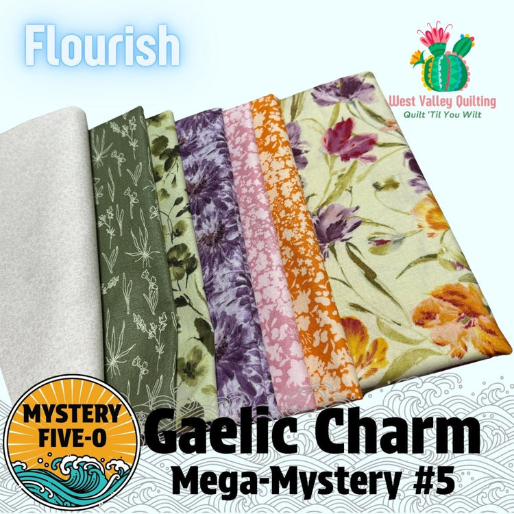 Mystery Five-0 Gaelic Charm Kit // Flourish - West Valley Quilting - West Valley Quilting