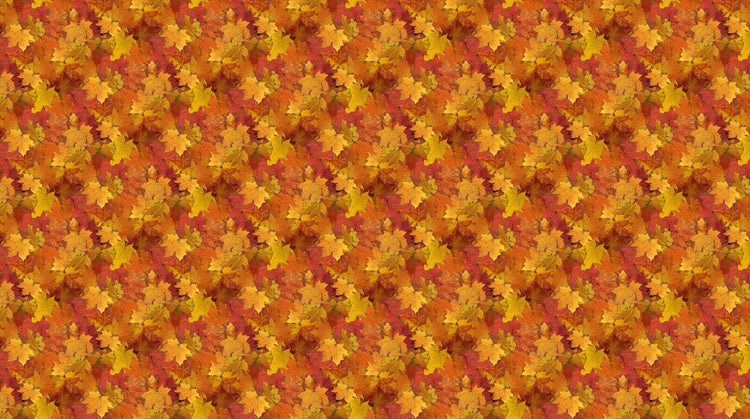 Night Owl // Leaves in Orange Multi - West Valley Quilting - Northcott