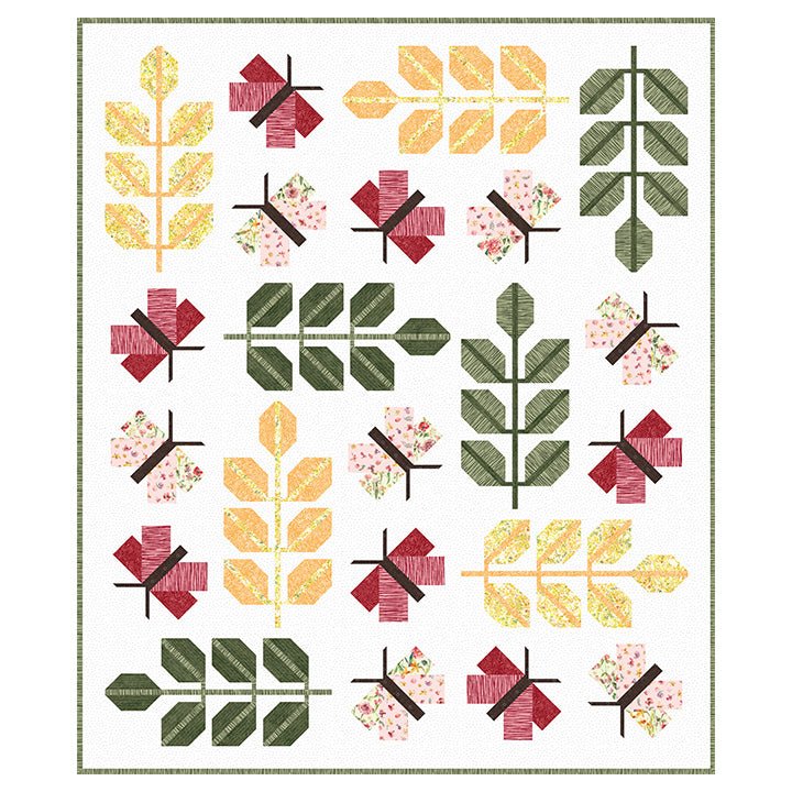 Oak and Moth Quilt Kit // Blooming Memories - West Valley Quilting - West Valley Quilting
