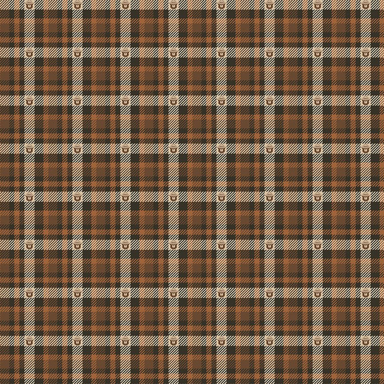 Only You // Plaid Brown End of Bolt - West Valley Quilting - Riley Blake Designs