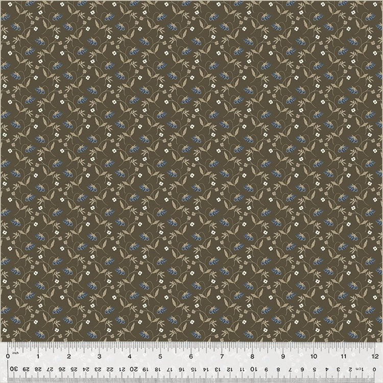 Oxford // Flower Drops Brown - West Valley Quilting - Windham