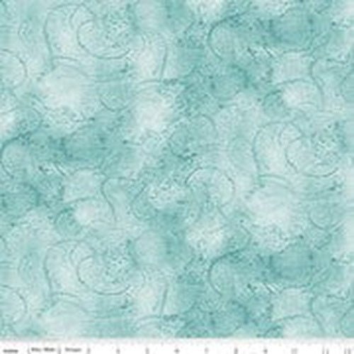 Painter's Watercolor Swirl // Aqua - West Valley Quilting - Riley Blake Designs