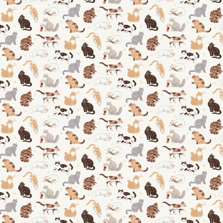 Paws & Play // 91046 - 11 Cats Cream - West Valley Quilting - Figo