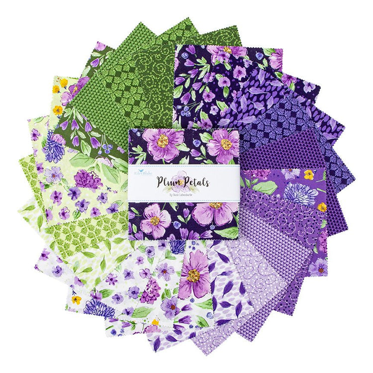 Plum Petals 5 Inch Stacker (42 Pcs) - West Valley Quilting - Riley Blake Designs