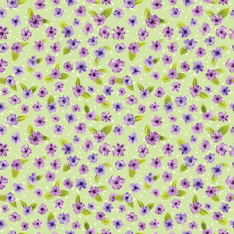 Plum Petals // Small Flowers Fern - West Valley Quilting - Riley Blake Designs