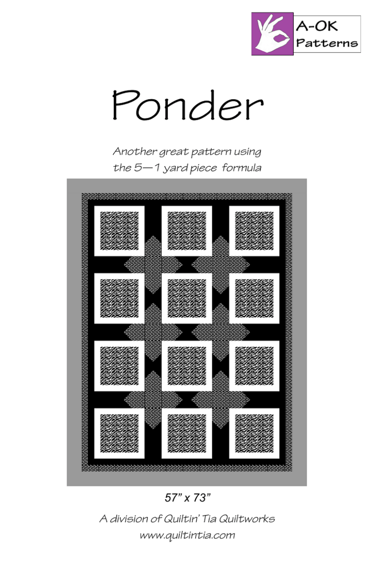 Ponder - A - OK 5 Yard Quilt Pattern - West Valley Quilting - A - OK Patterns