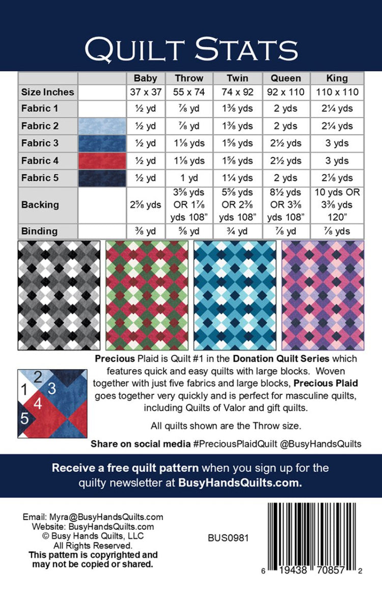 Precious Plaid Quilt Kit // Blooms at Dusk - Throw - West Valley Quilting - West Valley Quilting