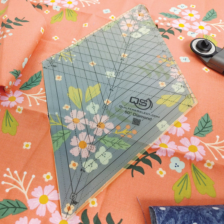 
                    
                      Quilters Select 60° Diamond Non - Slip Ruler - 12.5" Length - West Valley Quilting - Quilters Select
                    
                  