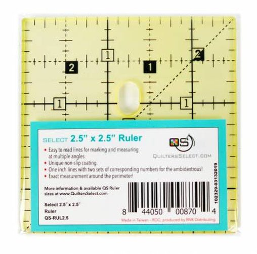 Quilters Select Non-Slip Ruler 2-1/2in x 2-1/2in - West Valley Quilting - Quilters Select