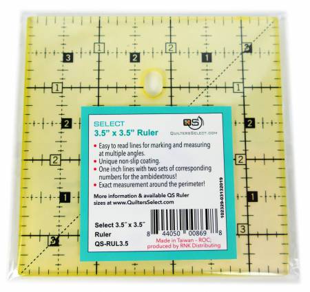 Quilters Select Non - Slip Ruler 3 - 1/2in x 3 - 1/2in - West Valley Quilting - Quilters Select