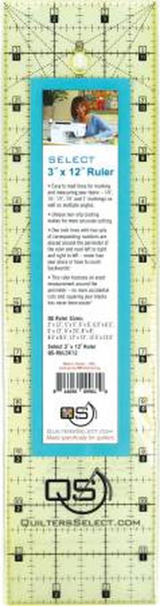 Quilters Select Non-Slip Ruler 3in x 12in - West Valley Quilting - Quilters Select