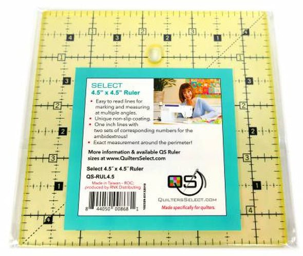 Quilters Select Non-Slip Ruler 4-1/2in x 4-1/2in - West Valley Quilting - Quilters Select
