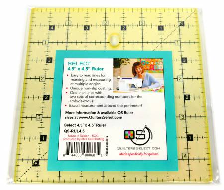 Quilters Select Non - Slip Ruler 4 - 1/2in x 4 - 1/2in - West Valley Quilting - Quilters Select