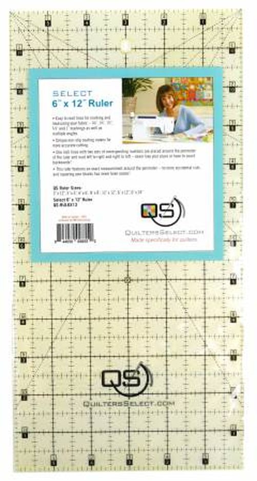 Quilters Select Non-Slip Ruler 6.5in x 12in - West Valley Quilting - Quilters Select
