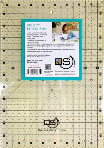 Quilters Select Non - Slip Ruler 8.5in x 12in - West Valley Quilting - Quilters Select