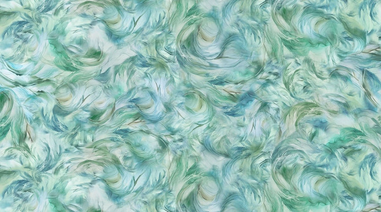 Raven's Call // Swirl Texture Light Teal - West Valley Quilting - Northcott