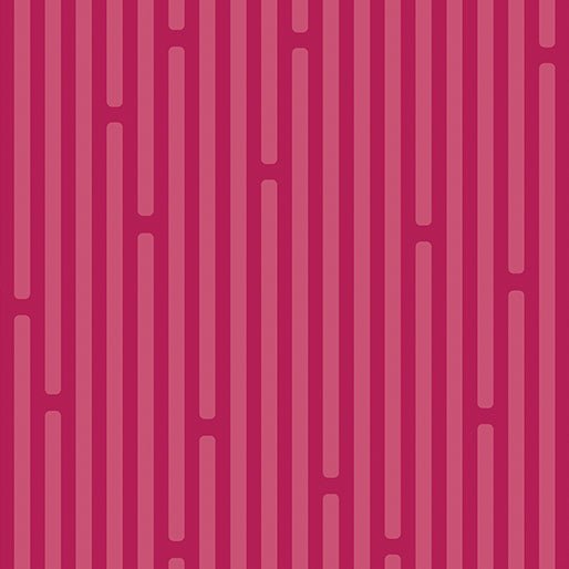 Robo Boogie // Stripy - Fuchsia - West Valley Quilting - Benartex
