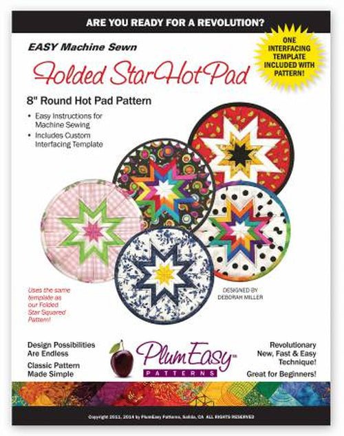 Rounded Folded Star Hot Pad - West Valley Quilting - PlumEasy Patterns