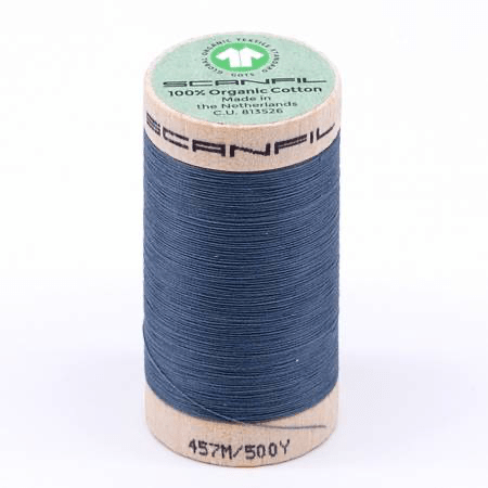 Scanfil Organic Cotton Thread 50wt Solid 500yd Aegean Blue - West Valley Quilting - Scanfil