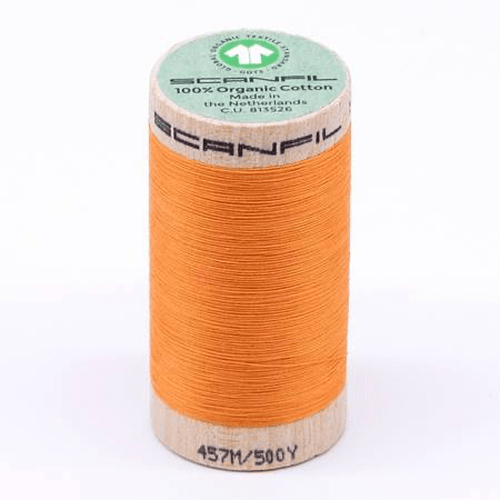 Scanfil Organic Cotton Thread 50wt Solid 500yd Blazing Orange - West Valley Quilting - Scanfil