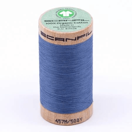 Scanfil Organic Cotton Thread 50wt Solid 500yd Blue Shadow - West Valley Quilting - Scanfil