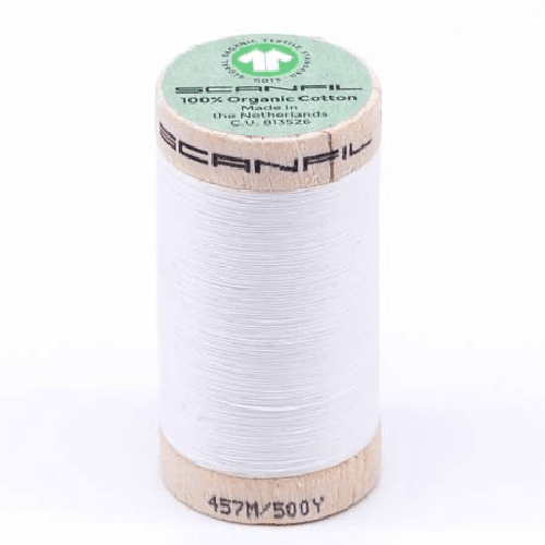 Scanfil Organic Cotton Thread 50wt Solid 500yd Bright White - West Valley Quilting - Scanfil