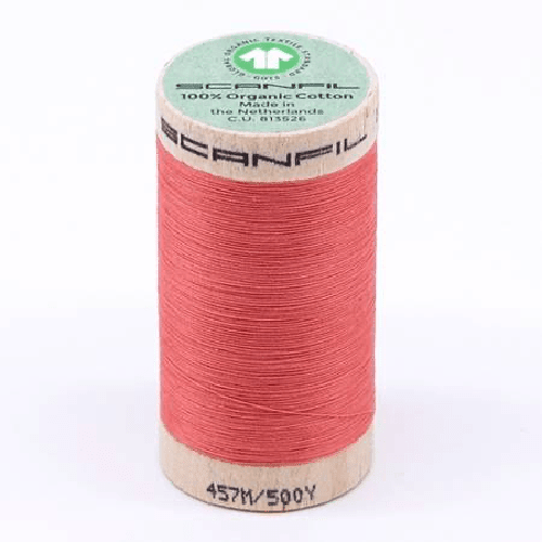 Scanfil Organic Cotton Thread 50wt Solid 500yd Burnt Coral - West Valley Quilting - Scanfil