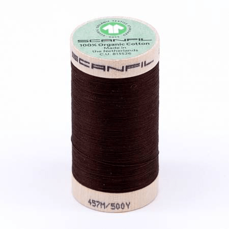 Scanfil Organic Cotton Thread 50wt Solid 500yd Cocoa Brown - West Valley Quilting - Scanfil