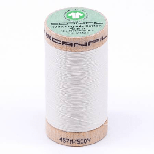 Scanfil Organic Cotton Thread 50wt Solid 500yd Coconut Milk - West Valley Quilting - Scanfil