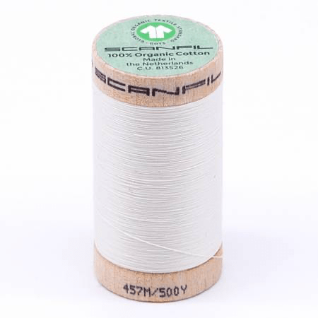 Scanfil Organic Cotton Thread 50wt Solid 500yd Coconut Milk - West Valley Quilting - Scanfil