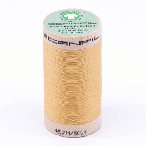 Scanfil Organic Cotton Thread 50wt Solid 500yd Cornsilk - West Valley Quilting - Scanfil