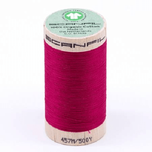 Scanfil Organic Cotton Thread 50wt Solid 500yd High Risk Red - West Valley Quilting - Scanfil