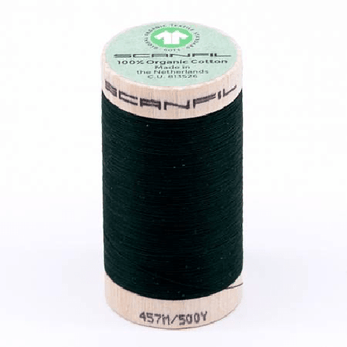 Scanfil Organic Cotton Thread 50wt Solid 500yd Jet Black - West Valley Quilting - Scanfil