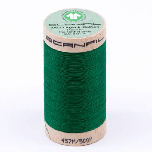 Scanfil Organic Cotton Thread 50wt Solid 500yd Jolly Green - West Valley Quilting - Scanfil