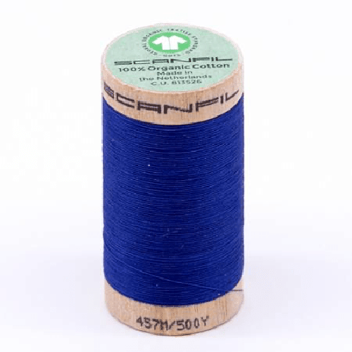 Scanfil Organic Cotton Thread 50wt Solid 500yd Nautical Blue - West Valley Quilting - Scanfil